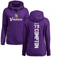 NFL Women's Nike Minnesota Vikings #79 Tom Compton Purple Backer Pullover Hoodie