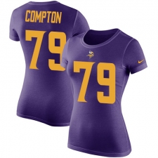 NFL Women's Nike Minnesota Vikings #79 Tom Compton Purple Rush Pride Name & Number T-Shirt