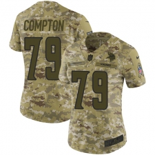 Women's Nike Minnesota Vikings #79 Tom Compton Limited Camo 2018 Salute to Service NFL Jersey