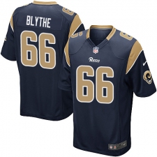Men's Nike Los Angeles Rams #66 Austin Blythe Game Navy Blue Team Color NFL Jersey