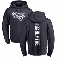 NFL Nike Los Angeles Rams #66 Austin Blythe Navy Blue Backer Pullover Hoodie