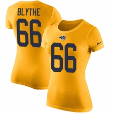 Women's Nike Los Angeles Rams #66 Austin Blythe Gold Rush Pride Name & Number T-Shirt