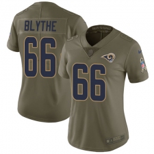 Women's Nike Los Angeles Rams #66 Austin Blythe Limited Olive 2017 Salute to Service NFL Jersey