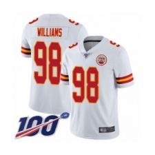 Men's Kansas City Chiefs #98 Xavier Williams White Vapor Untouchable Limited Player 100th Season Football Jersey