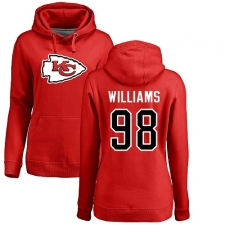 NFL Women's Nike Kansas City Chiefs #98 Xavier Williams Red Name & Number Logo Pullover Hoodie