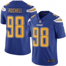 Men's Nike Los Angeles Chargers #98 Isaac Rochell Elite Electric Blue Rush Vapor Untouchable NFL Jersey