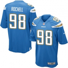 Men's Nike Los Angeles Chargers #98 Isaac Rochell Game Electric Blue Alternate NFL Jersey