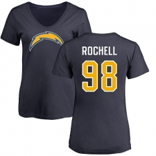 NFL Women's Nike Los Angeles Chargers #98 Isaac Rochell Navy Blue Name & Number Logo T-Shirt