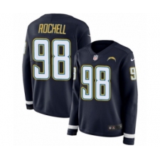 Women's Nike Los Angeles Chargers #98 Isaac Rochell Limited Navy Blue Therma Long Sleeve NFL Jersey