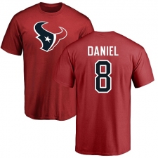 NFL Nike Houston Texans #8 Trevor Daniel Red Name & Number Logo T-Shirt