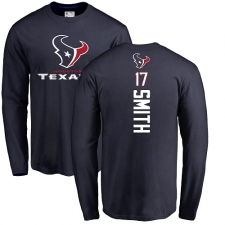 NFL Nike Houston Texans #17 Vyncint Smith Navy Blue Backer Long Sleeve T-Shirt