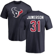 NFL Nike Houston Texans #31 Natrell Jamerson Navy Blue Name & Number Logo T-Shirt