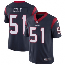 Men's Nike Houston Texans #51 Dylan Cole Navy Blue Team Color Vapor Untouchable Limited Player NFL Jersey
