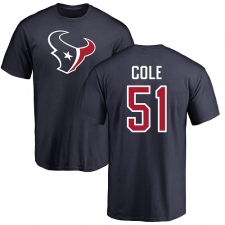 NFL Nike Houston Texans #51 Dylan Cole Navy Blue Name & Number Logo T-Shirt