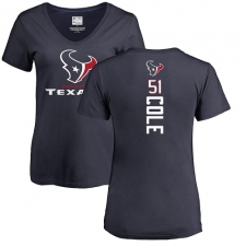 NFL Women's Nike Houston Texans #51 Dylan Cole Navy Blue Backer T-Shirt