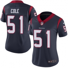 Women's Nike Houston Texans #51 Dylan Cole Navy Blue Team Color Vapor Untouchable Limited Player NFL Jersey
