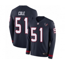 Youth Nike Houston Texans #51 Dylan Cole Limited Navy Blue Therma Long Sleeve NFL Jersey