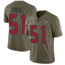 Youth Nike Houston Texans #51 Dylan Cole Limited Olive 2017 Salute to Service NFL Jersey