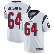 Men's Nike Houston Texans #64 Senio Kelemete White Vapor Untouchable Limited Player NFL Jersey