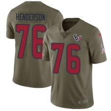 Men's Nike Houston Texans #76 Seantrel Henderson Limited Olive 2017 Salute to Service NFL Jersey