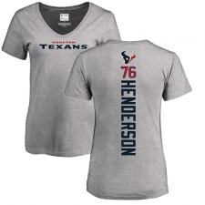 NFL Women's Nike Houston Texans #76 Seantrel Henderson Ash Backer T-Shirt