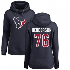 NFL Women's Nike Houston Texans #76 Seantrel Henderson Navy Blue Name & Number Logo Pullover Hoodie