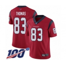 Men's Houston Texans #83 Jordan Thomas Red Alternate Vapor Untouchable Limited Player 100th Season Football Jersey