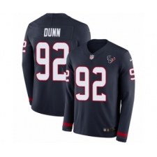 Men's Nike Houston Texans #92 Brandon Dunn Limited Navy Blue Therma Long Sleeve NFL Jersey
