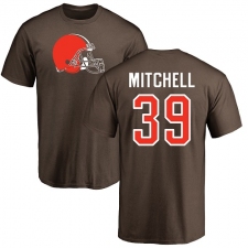 NFL Nike Cleveland Browns #39 Terrance Mitchell Brown Name & Number Logo T-Shirt