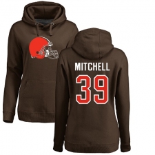 NFL Women's Nike Cleveland Browns #39 Terrance Mitchell Brown Name & Number Logo Pullover Hoodie