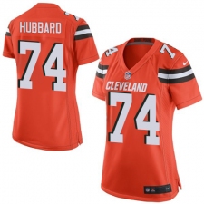 Women's Nike Cleveland Browns #74 Chris Hubbard Game Orange Alternate NFL Jersey
