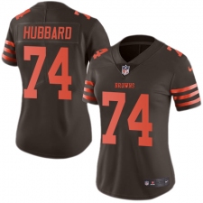Women's Nike Cleveland Browns #74 Chris Hubbard Limited Brown Rush Vapor Untouchable NFL Jersey