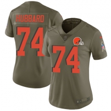 Women's Nike Cleveland Browns #74 Chris Hubbard Limited Olive 2017 Salute to Service NFL Jersey