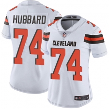 Women's Nike Cleveland Browns #74 Chris Hubbard White Vapor Untouchable Limited Player NFL Jersey