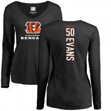 NFL Women's Nike Cincinnati Bengals #50 Jordan Evans Black Backer Long Sleeve T-Shirt