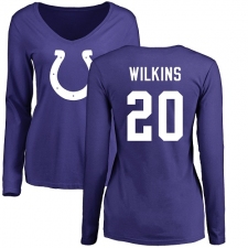 NFL Women's Nike Indianapolis Colts #20 Jordan Wilkins Royal Blue Name & Number Logo Long Sleeve T-Shirt