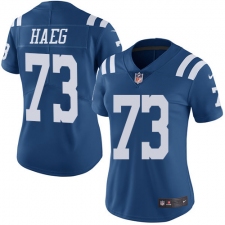 Women's Nike Indianapolis Colts #73 Joe Haeg Limited Royal Blue Rush Vapor Untouchable NFL Jersey