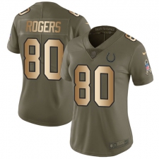 Women's Nike Indianapolis Colts #80 Chester Rogers Limited Olive Gold 2017 Salute to Service NFL Jersey