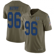 Men's Nike Indianapolis Colts #96 Denico Autry Limited Olive 2017 Salute to Service NFL Jersey