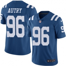 Men's Nike Indianapolis Colts #96 Denico Autry Limited Royal Blue Rush Vapor Untouchable NFL Jersey