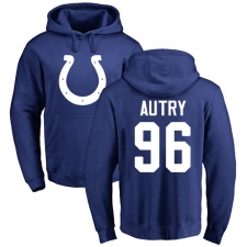 NFL Nike Indianapolis Colts #96 Denico Autry Royal Blue Name & Number Logo Pullover Hoodie