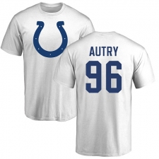 NFL Nike Indianapolis Colts #96 Denico Autry White Name & Number Logo T-Shirt