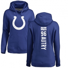 NFL Women's Nike Indianapolis Colts #96 Denico Autry Royal Blue Backer Pullover Hoodie