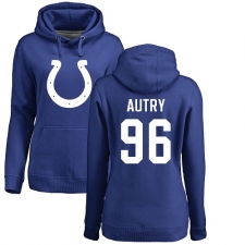 NFL Women's Nike Indianapolis Colts #96 Denico Autry Royal Blue Name & Number Logo Pullover Hoodie