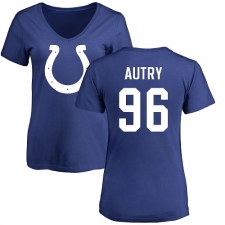 NFL Women's Nike Indianapolis Colts #96 Denico Autry Royal Blue Name & Number Logo T-Shirt