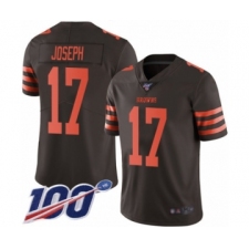 Men's Cleveland Browns #17 Greg Joseph Limited Brown Rush Vapor Untouchable 100th Season Football Jersey