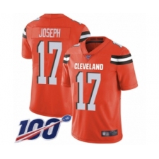 Men's Cleveland Browns #17 Greg Joseph Orange Alternate Vapor Untouchable Limited Player 100th Season Football Jersey