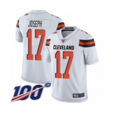 Men's Cleveland Browns #17 Greg Joseph White Vapor Untouchable Limited Player 100th Season Football Jersey