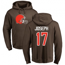 NFL Nike Cleveland Browns #17 Greg Joseph Brown Name & Number Logo Pullover Hoodie