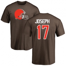 NFL Nike Cleveland Browns #17 Greg Joseph Brown Name & Number Logo T-Shirt